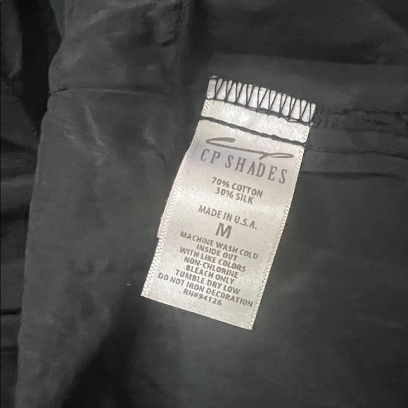 CP Shades Lia Dress Sz Medium navy Sleeveless Pleated Midi Layer Cotton Silk USA - Picture 7 of 7